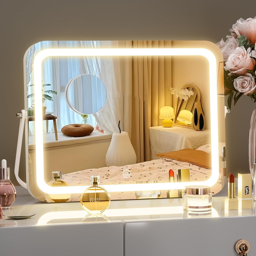 Hasipu Vanity Mirror with Lights, 14" x 10" LED Makeup Mirror, 3 Modes Light,...