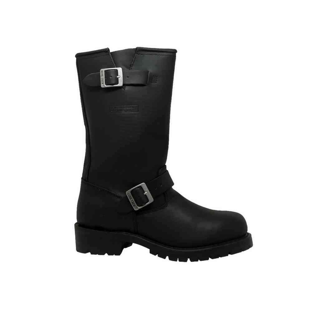 AdTec Men's Engineer Boot Black Leather Motorcycle/Work/Safety Boots 1440