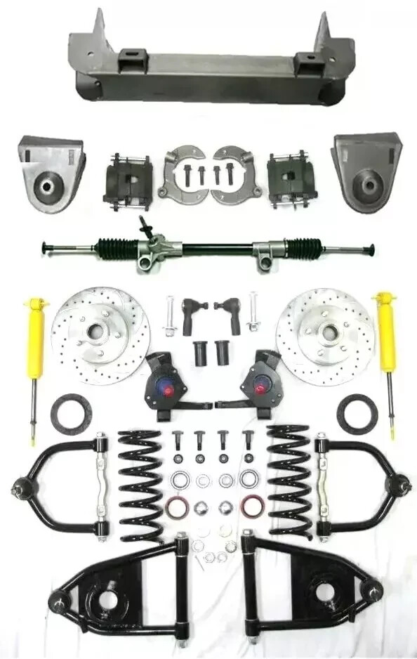 22" Inside Frame Rail Mustang II Manual Front End Suspension Kit IFS 2" Drop