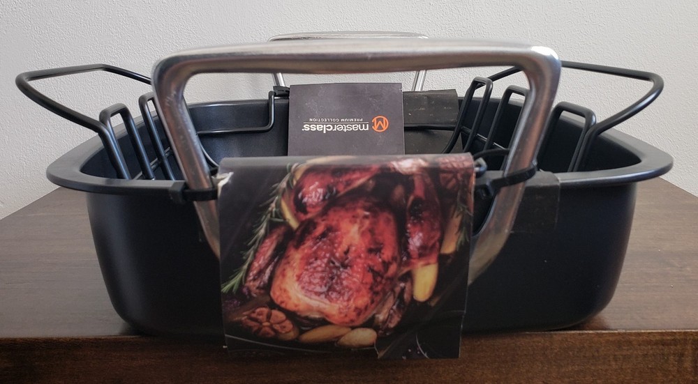 Masterclass Premium Collection Non-stick Turkey Roaster Pan w Rack 17"