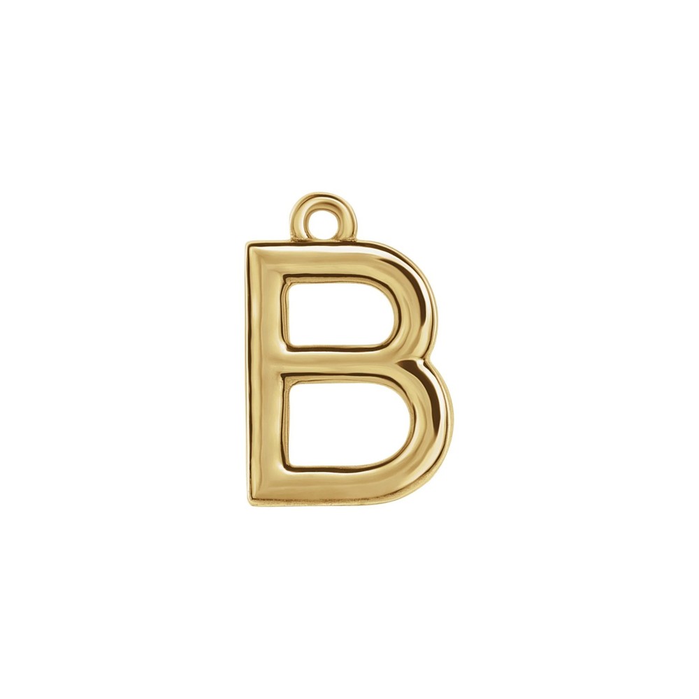 10K 14K 18K Gold, Platinum & Silver Initial B Dangle