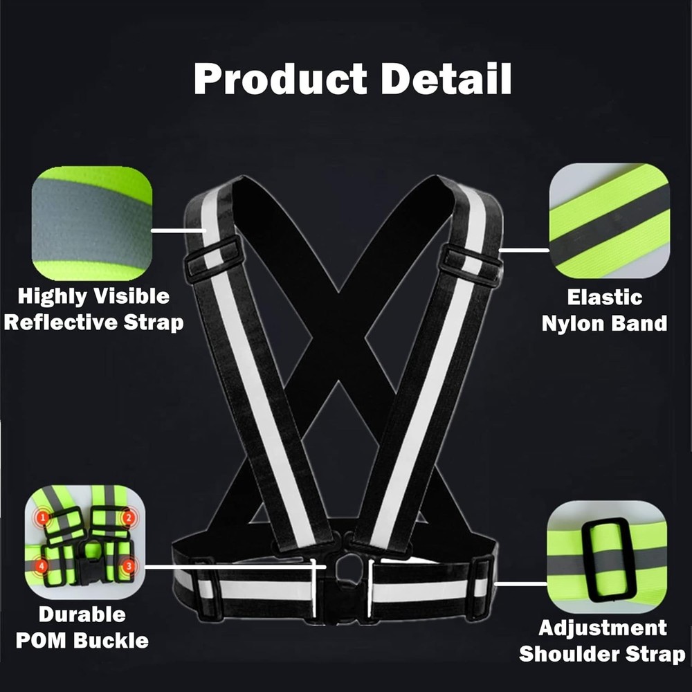 2-10 Pack Adjustable Reflective Vests - Essential Safety Gear for Night Exercise
