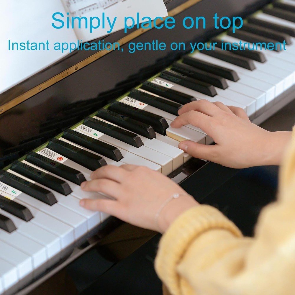 Removable Piano Keyboard Note Labels, 88 Keys for Beginners Note Guides, Made