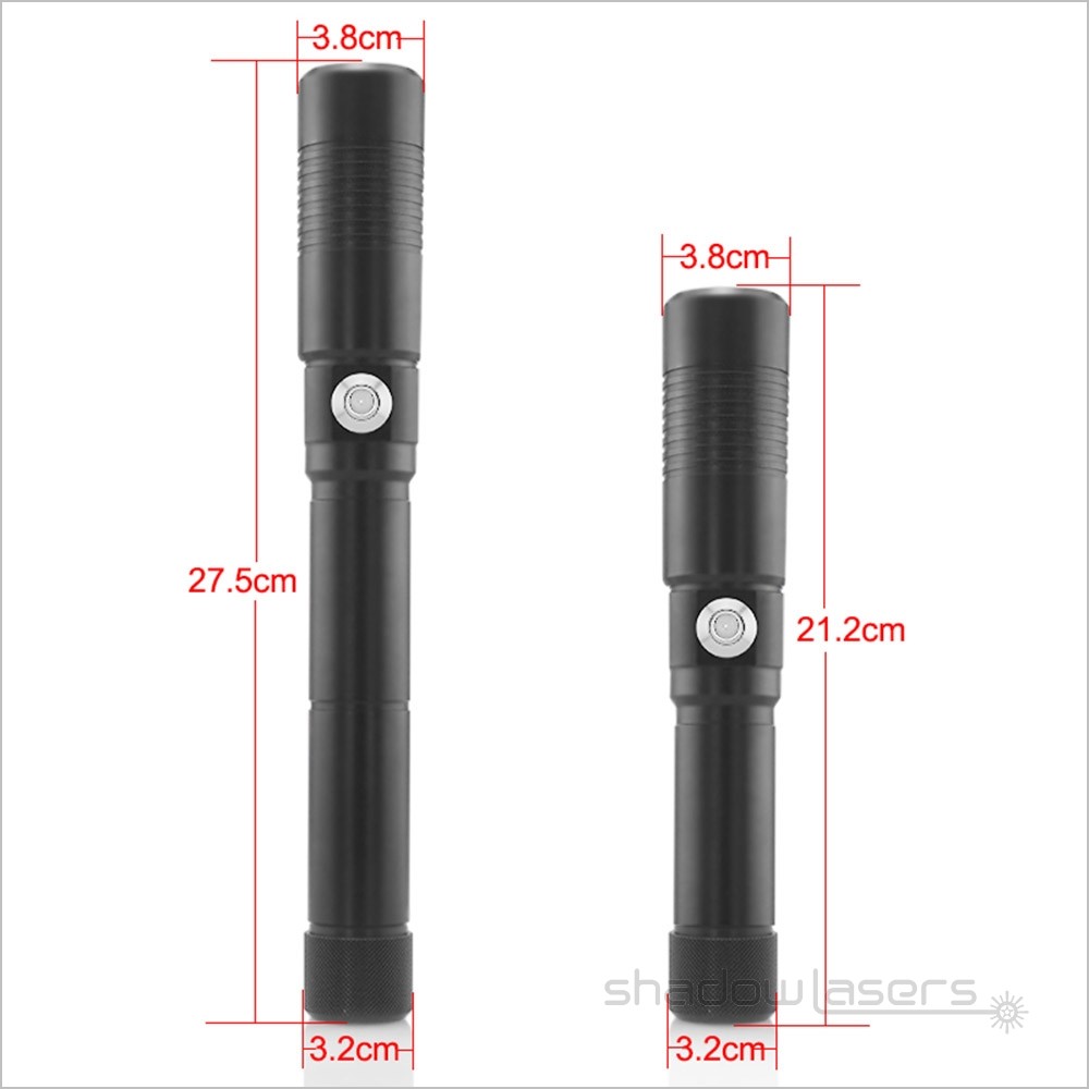 Adjustable Focus Blue Laser Pointer 450nm Flashlight Visidle Beam Light+Case US