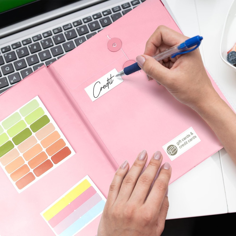 Document Organizer, File Folder with Labels and Pockets, Expanding Storage Fo...