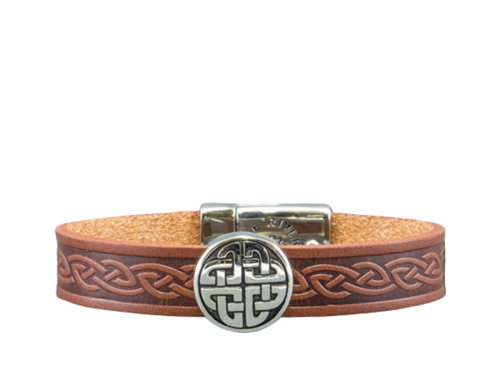 Lee River Celtic Knot Leather Cuff Bracelet