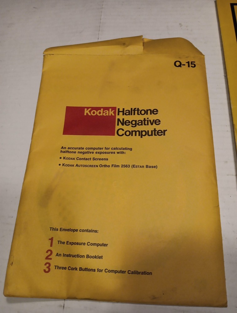 Kodak Graphic Arts Exposure Computer & Halftone Neg. Computers, Filter Selecter