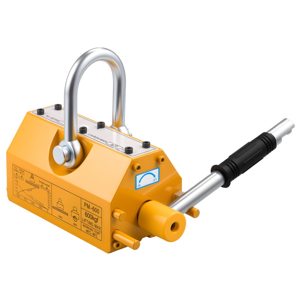 Permanent Magnetic Lifter,1320 lbs Lifting Magnet with Release Handle&Steel Hook