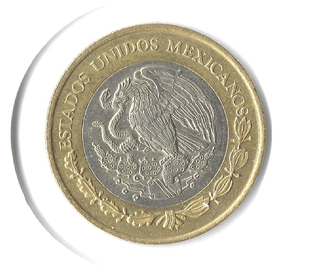 Coin Mexico 10 Pesos 2012 KM616, bimetallic