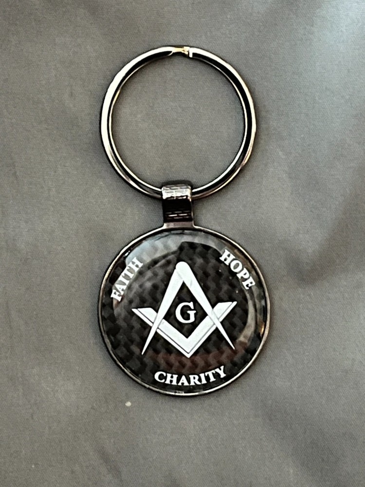 Masonic Master Mason Square Compass Keychain Freemason Fraternity NEW!