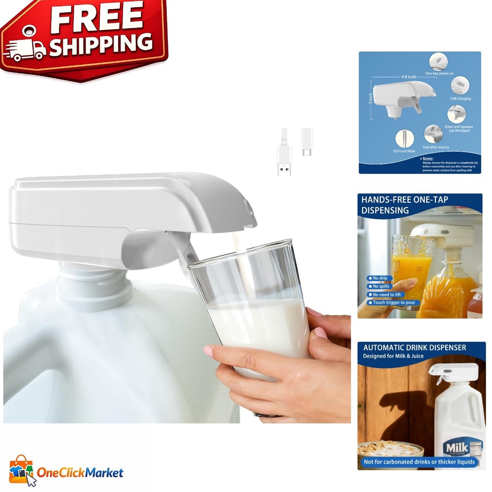 Automatic Milk & Juice Dispenser - Touchless USB Rechargeable Beverage Solution