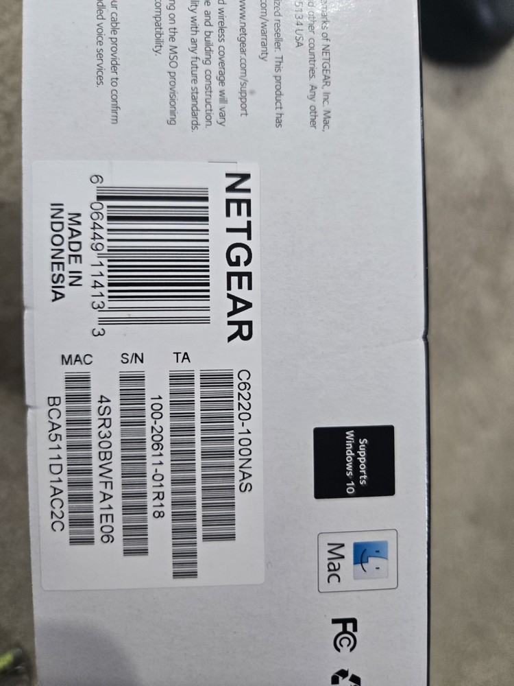 Netgear Wifi Cable Modem Router
