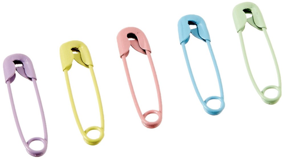 Mini Painted Safety Pins .75" 50/Pkg, Pastel