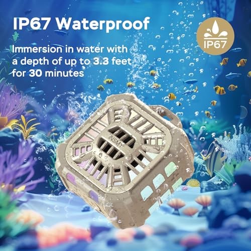 Shower Bluetooth Speaker, IP67 Waterproof Portable Small Multi Sync 100+ Khaki