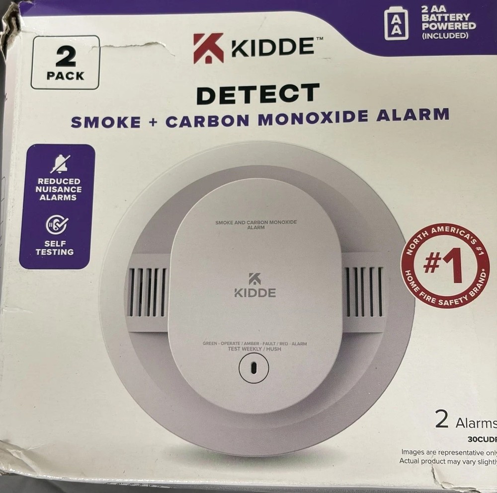 2Pack Kidde 30CUDR Smoke & Carbon Monoxide Detector AA Battery