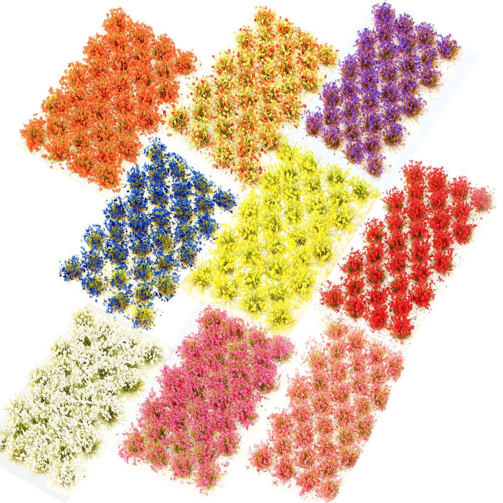 288 PCS Spring Style Static Grass Tuft, Flower Cluster, Self Adhesive, Model