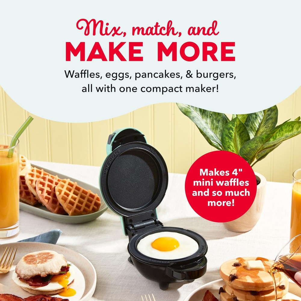 Dash MultiMaker® Mini Maker System - Compact Waffle Maker for Family Breakfasts