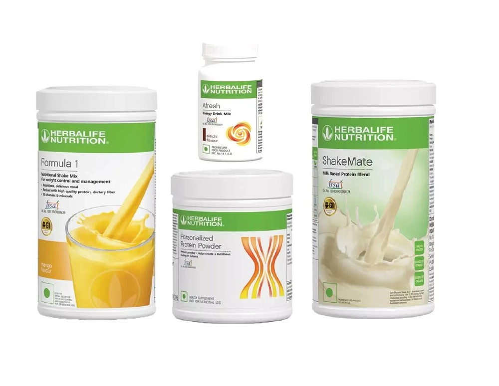 Herbalife Weight Loss Combo Shake Mate, Formula-1 Mango, Afresh Drink & Protein