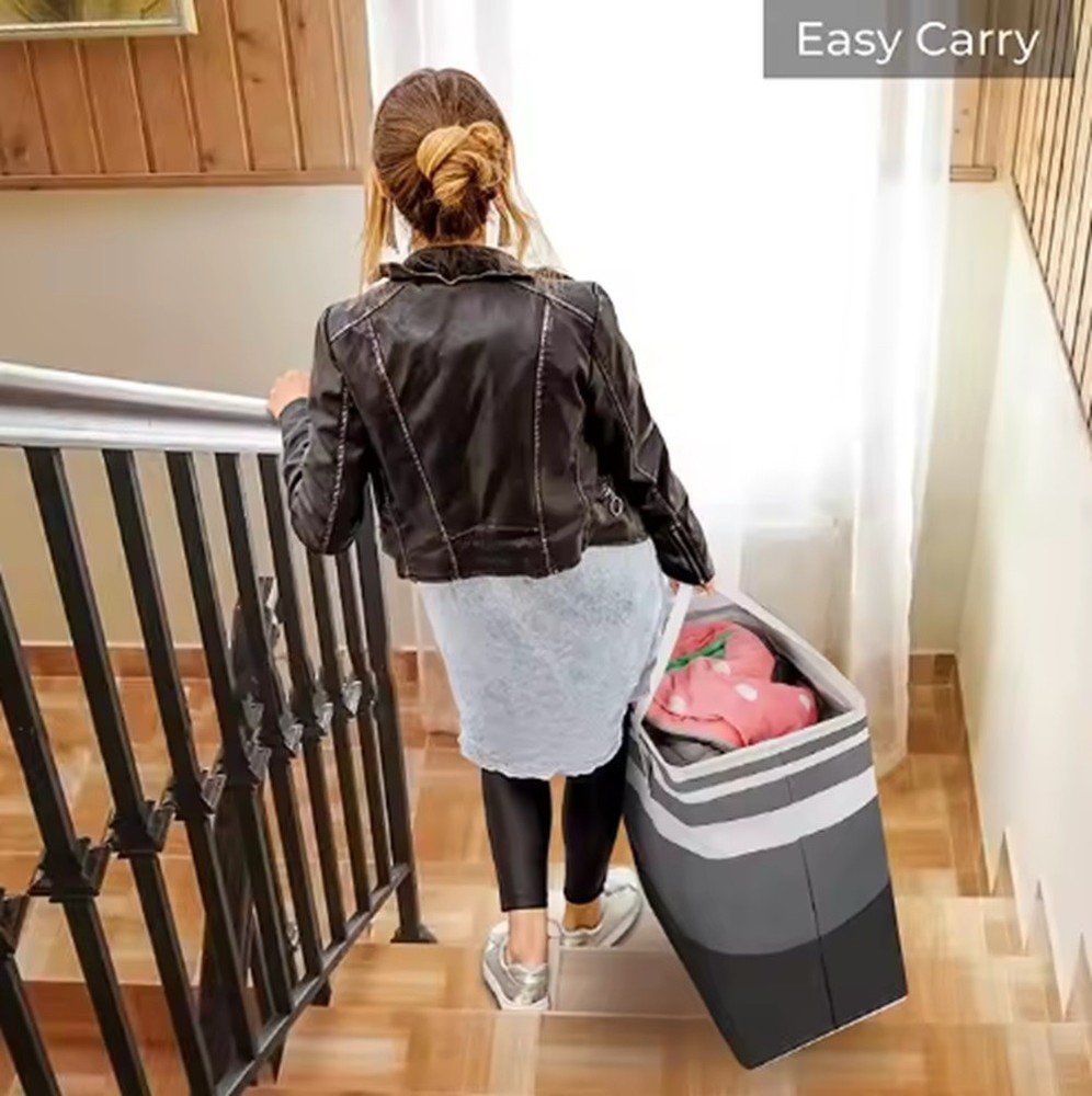 1-Pack Large Collapsible Laundry Basket – Waterproof Freestanding Hamper