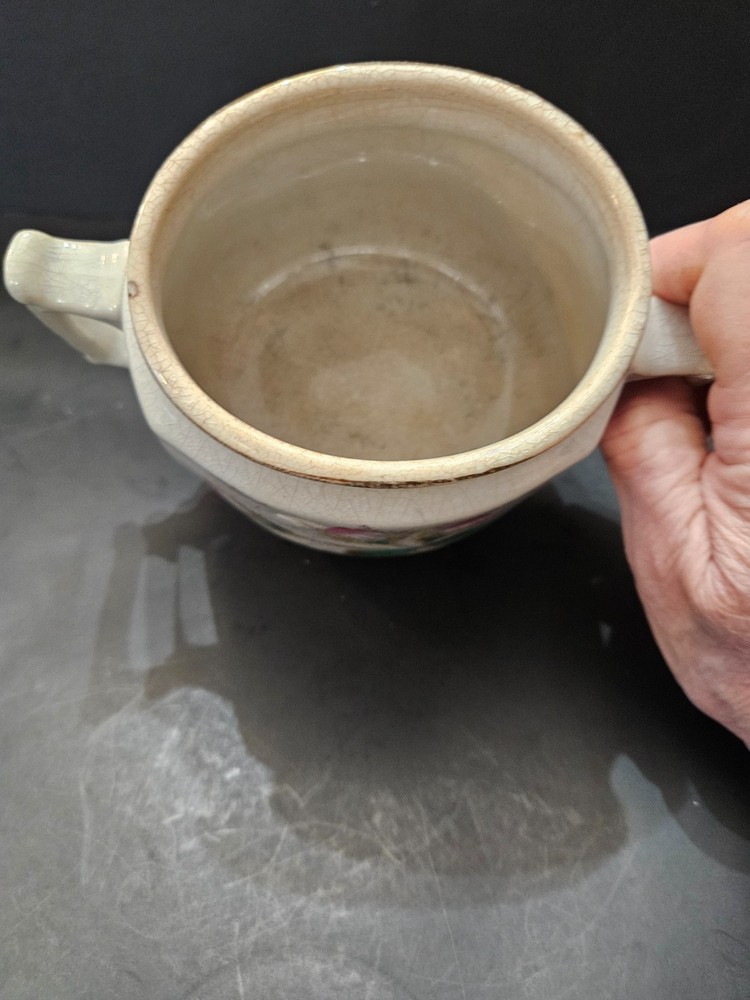 Ironstone crazed bisquit jar