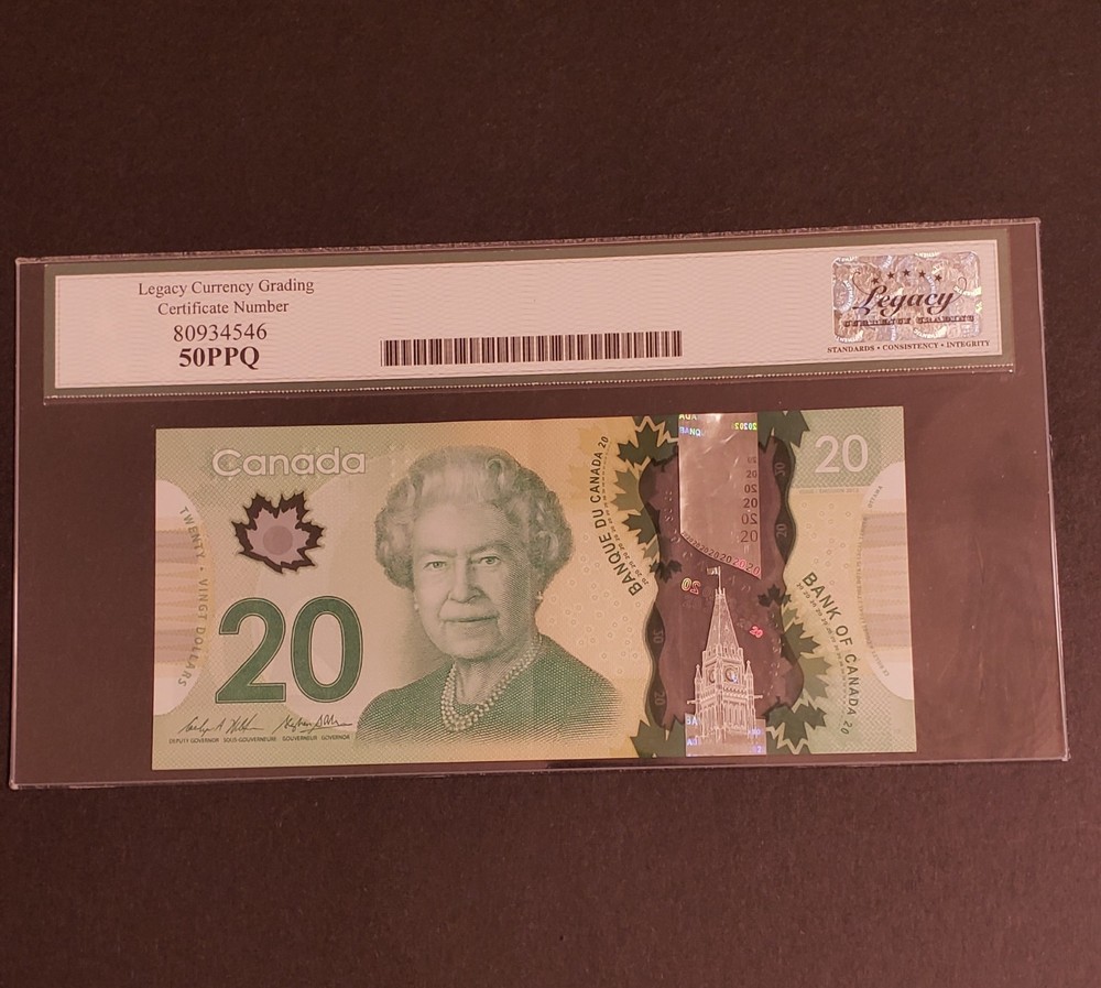 RARE SOLID & BINARY SERIAL NUMBER 2012 Bank of Canada $20 Banknote. PPQ.