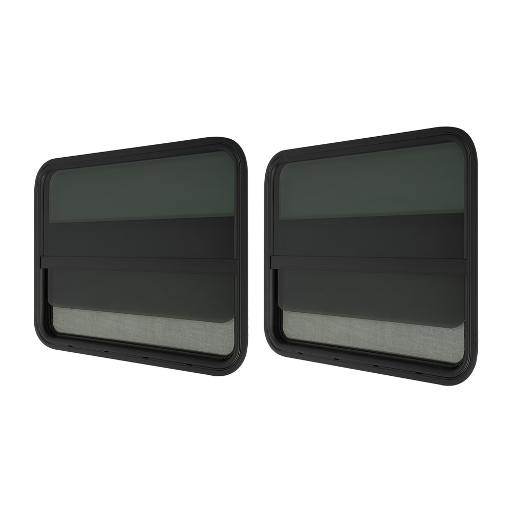 2 Pcs Rv Windows, Clip-on Mounting Rv Window,rv Vertical Slide Window Black