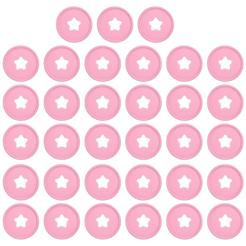 35mm Plastic Book Binding Discs, 33 Pack Expansion Discs Star, Pink
