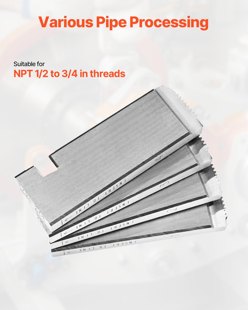 Threading Machine Dies, 1/2"-3/4" NPT Pipe Dies(4 Packs), 842