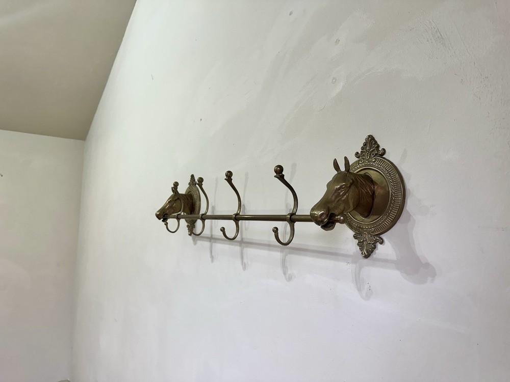 Mid century brass coat rail.