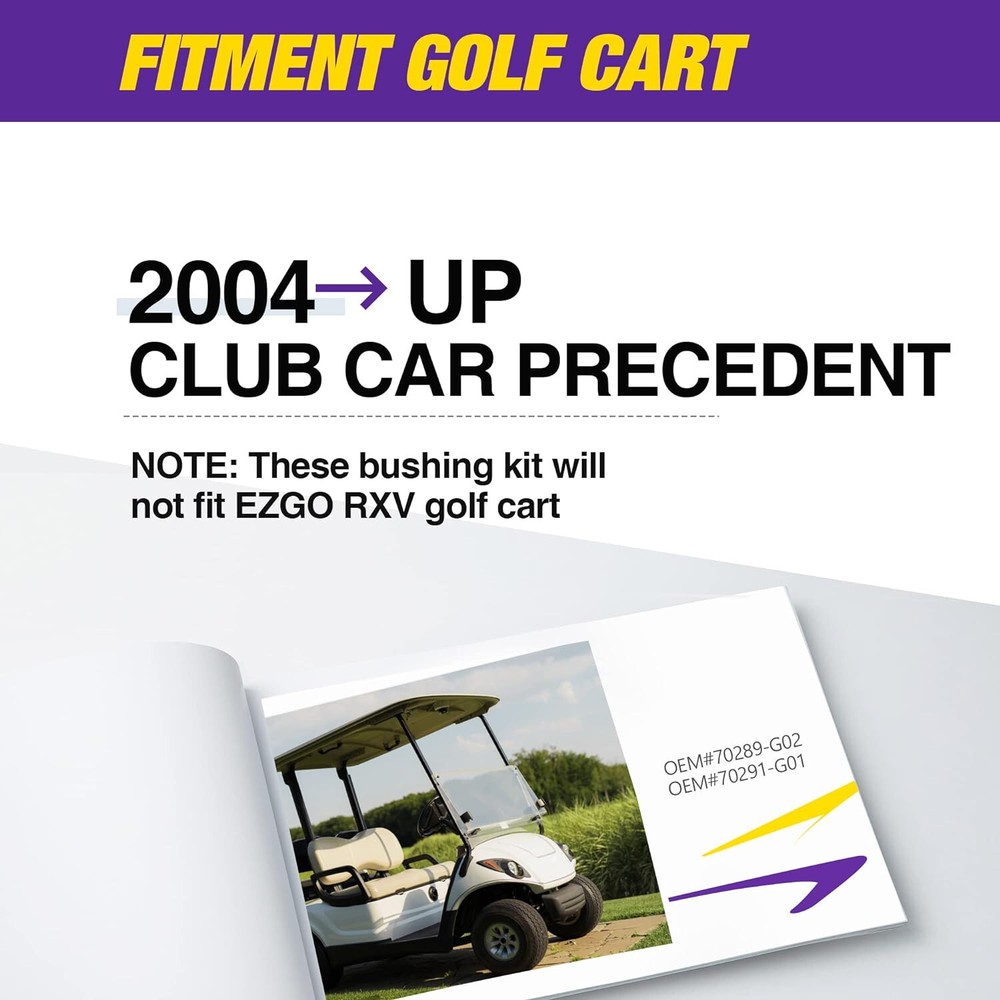 2004-up Club Car Precedent Bushing Kit Leaf Spring and Shackle Polyurethane