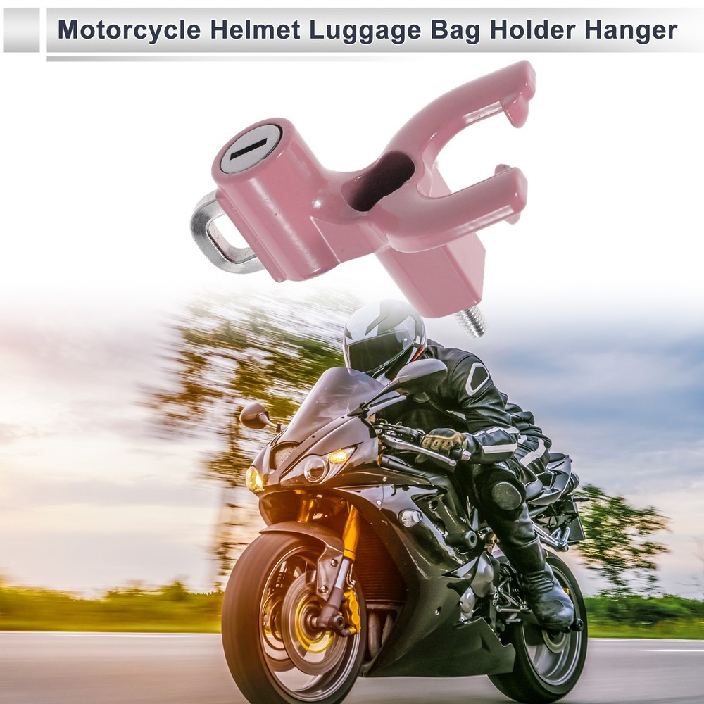 Double Metal Fork Hook for Motorcycle 1 Set Light Pink