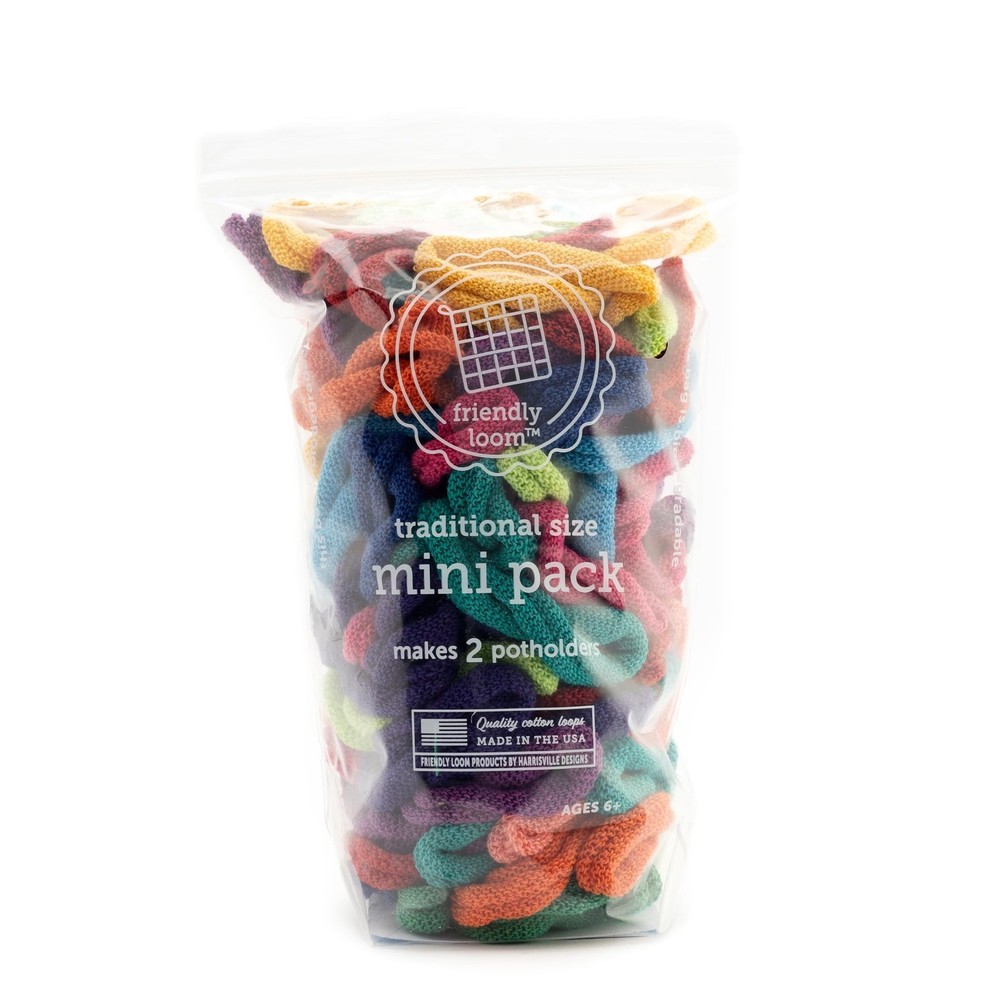 Friendly Loom | 7” Traditional-Sized Multicolor Potholder Weaving Loops | Cra...