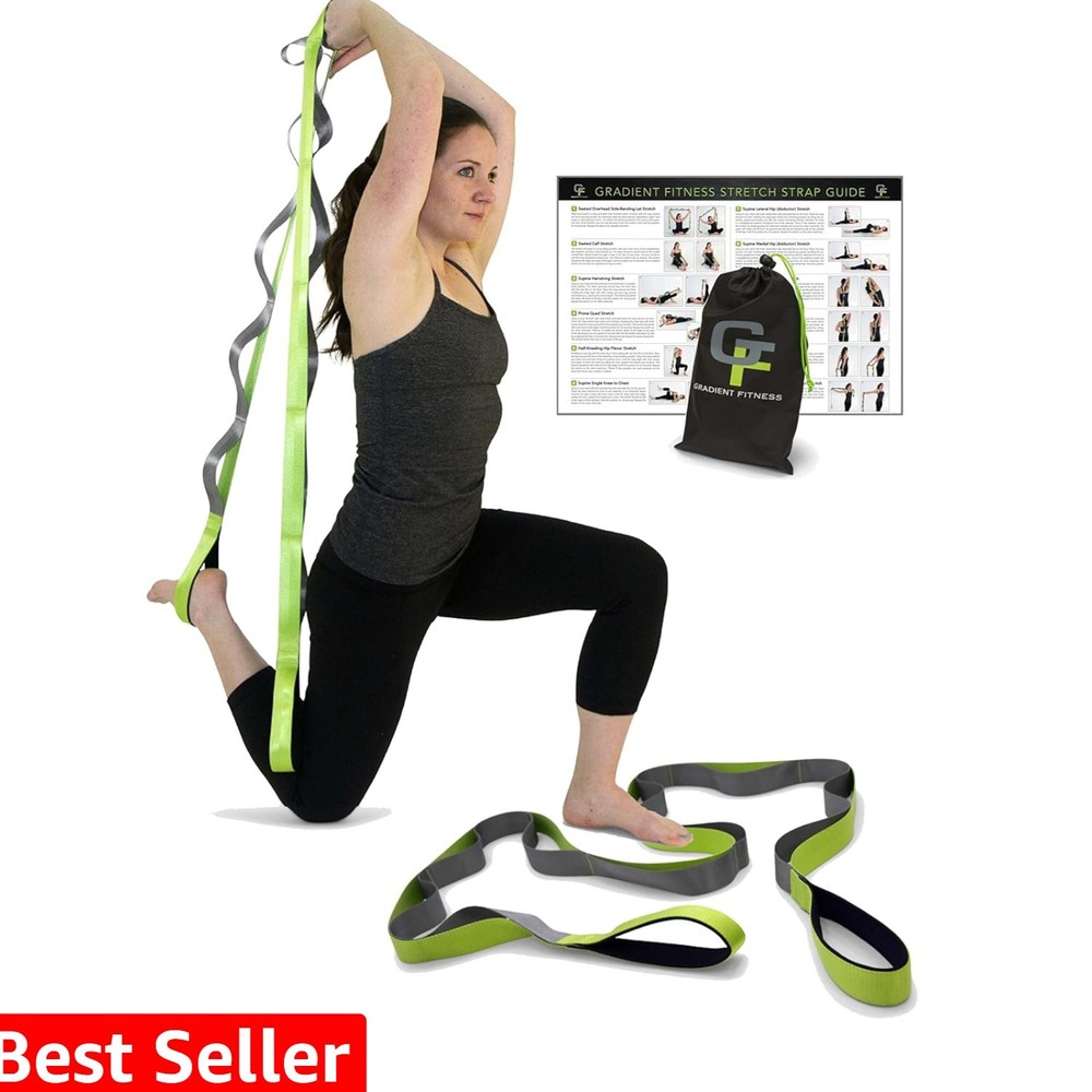 Stretching Strap for Physical Therapy, 12 Multi-Loop Stretch Strap 1.5" W x 8...