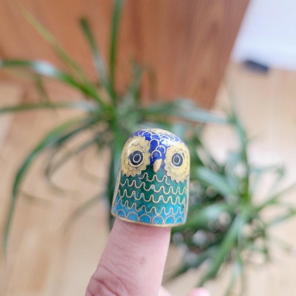 *RARE* Vintage Cloisonne Bird Thimble