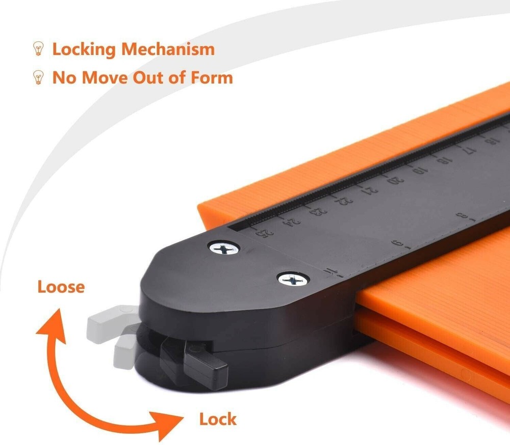 Lock Shape Profile Contour Gauge Plastic Woodworking Tool Duplicator Irregular