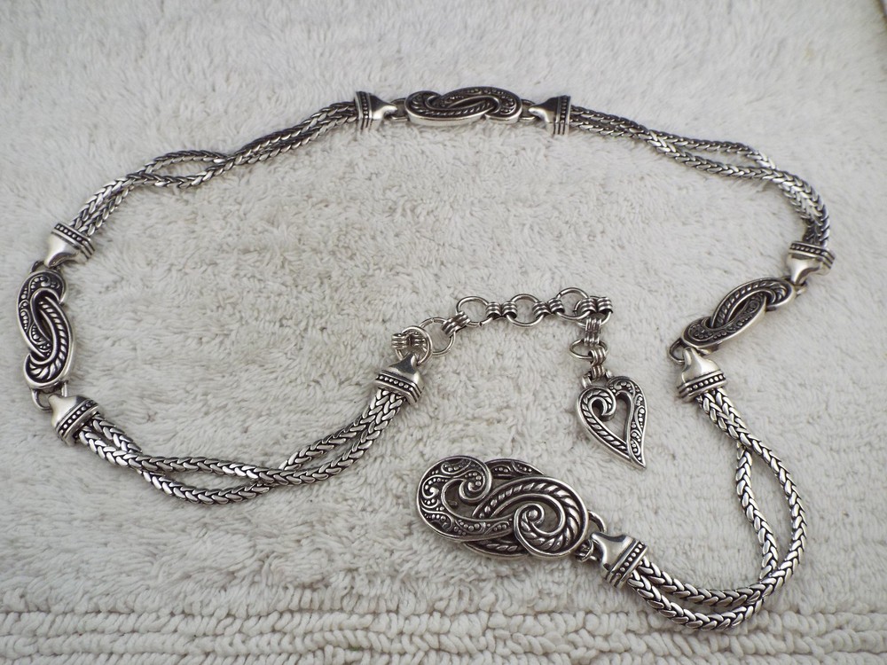 Western Silvertone Herringbone Chain Belt (C47)