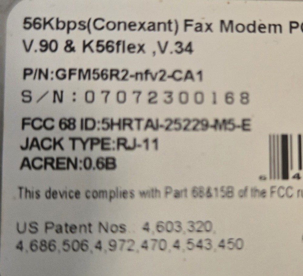 Best Data Fax Modem 56K PC Card