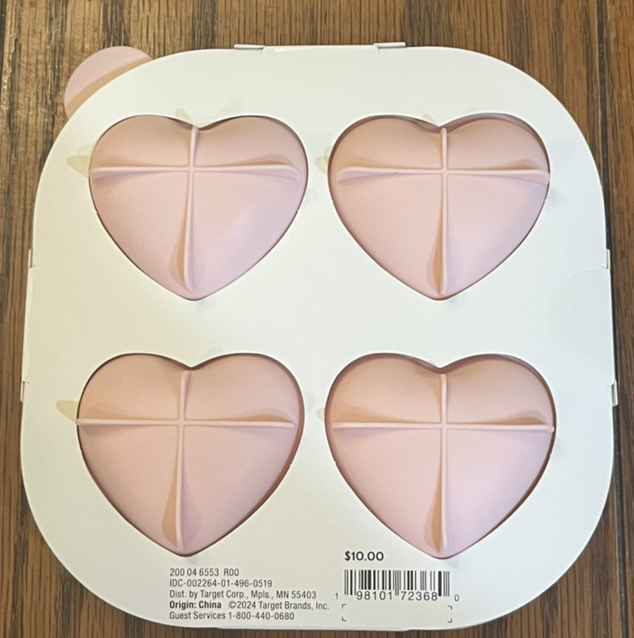 THRESHOLD HEART SHAPED ICE CUBE MOLD TRAY SET OF 4 - MAKES 16