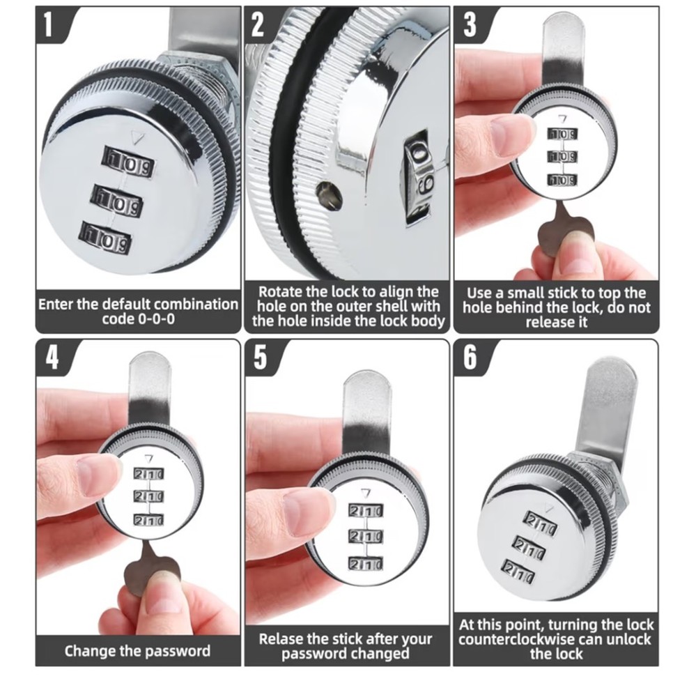 RealPlus Combination Cam Locks 3/4" Cylinder Cabinet Lock Security. 20 Pack.