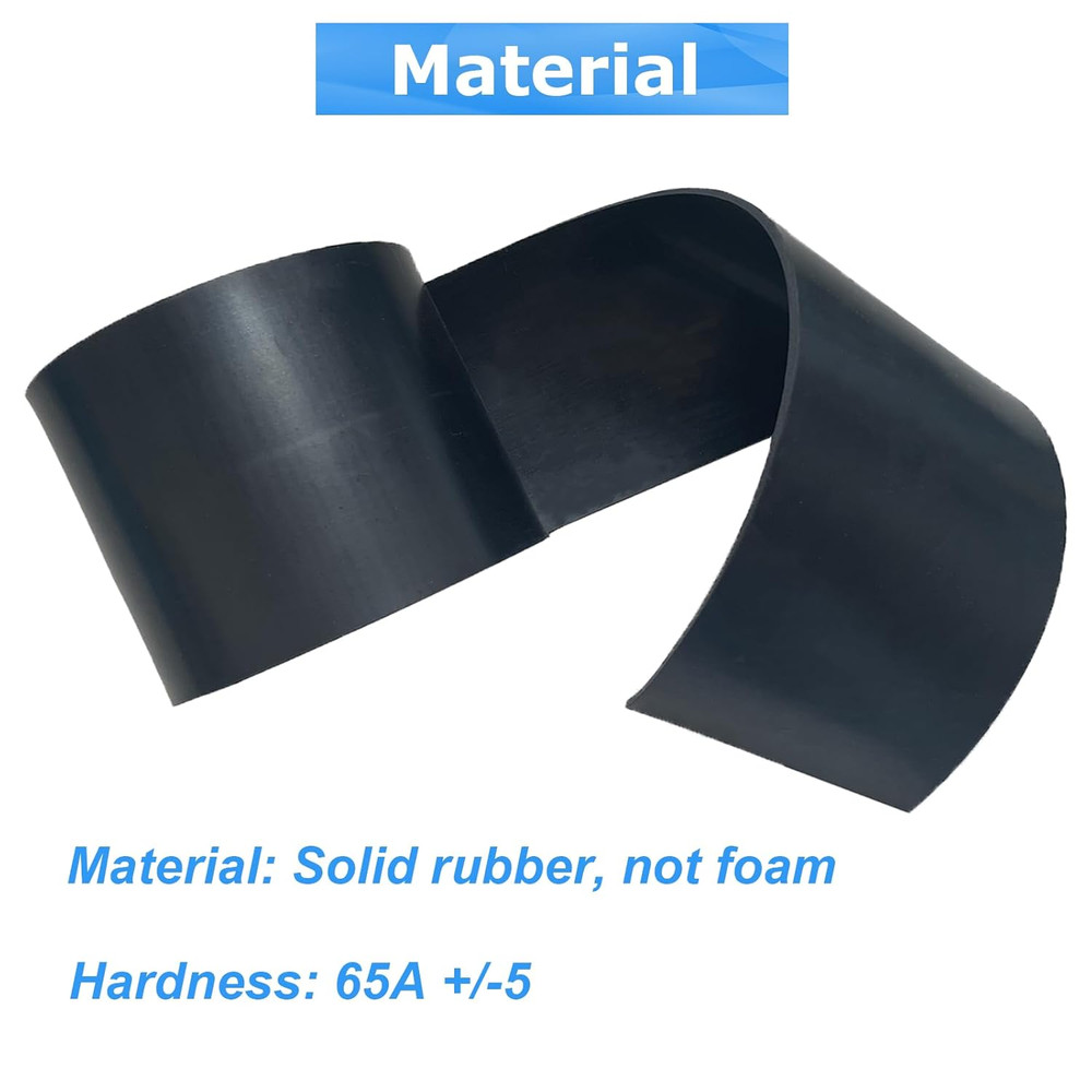 Thick Solid Rubber Strips, Sheet, Rolls 1/4 (.25)" Thick X 2" Wide X 10'Long, So