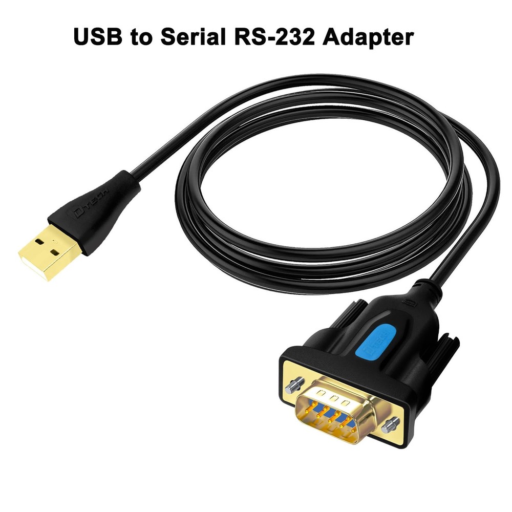 DTECH USB to Serial Adapter DB9 RS232 Cable Prolific Chip PL2303 3ft, black