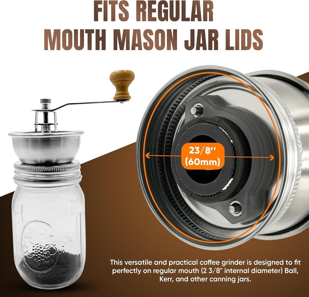 Stainless Steel Coffee Grinder Lid Attachment for Regular,