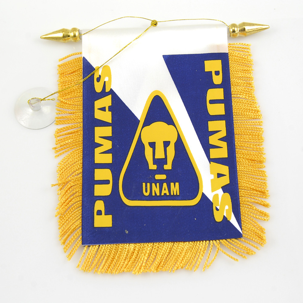 SOCCER "PUMAS" FLAG MINI BANNER CAR WINDOW MIRROR