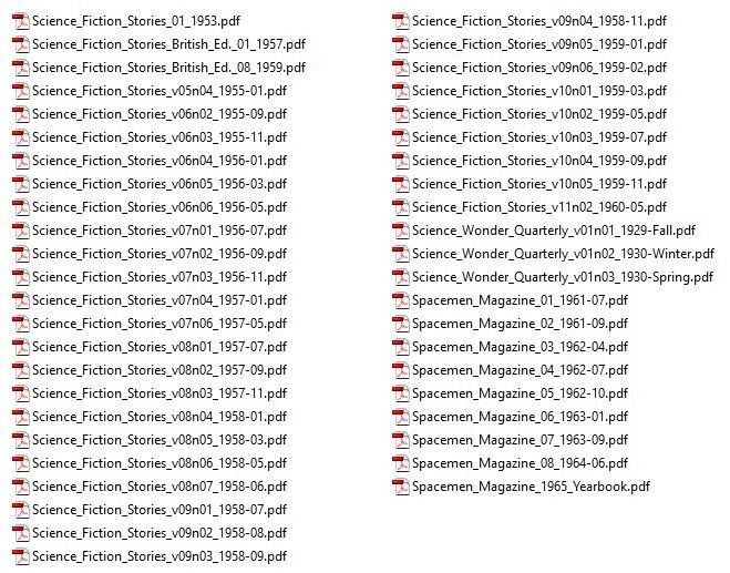 SCIENCE FICTION STORIES MAGAZINE 33 Select Issues On USB Thumb Drive