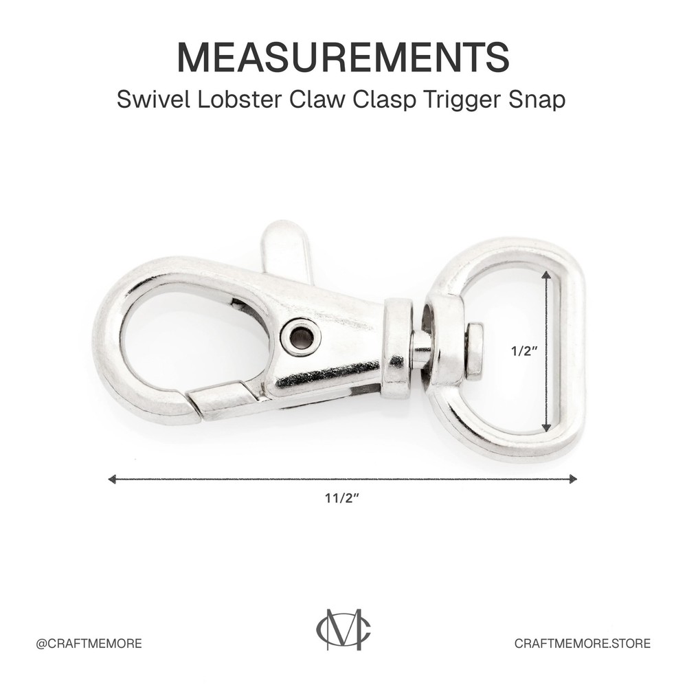 20pcs Swivel Lobster Claw Clasp Trigger Snap Hooks for Purse Making Macrame L...