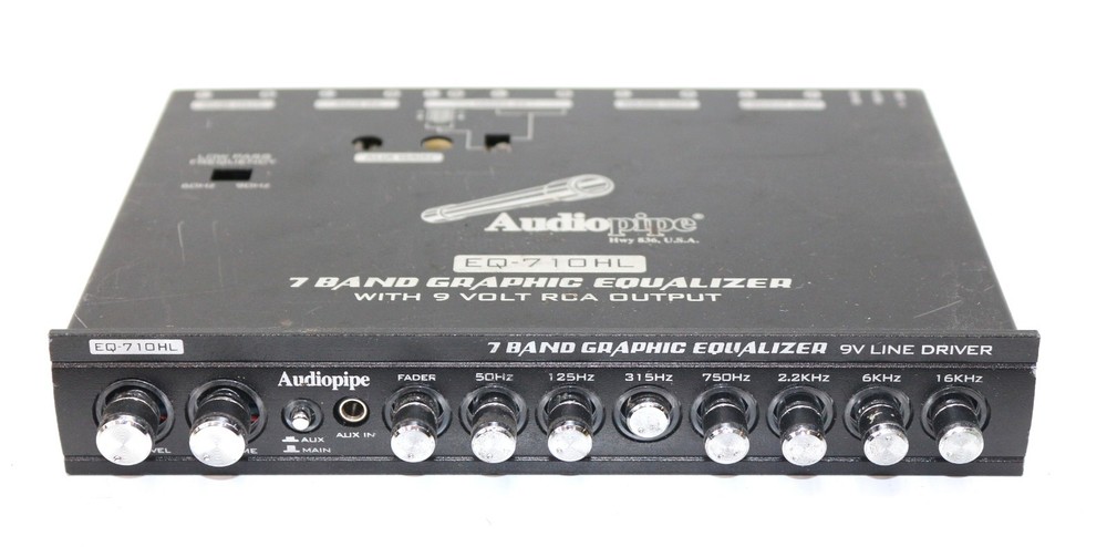 Audiopipe EQ-710HL 7 Band Graphic Equalizer With 9 Volt RCA Output