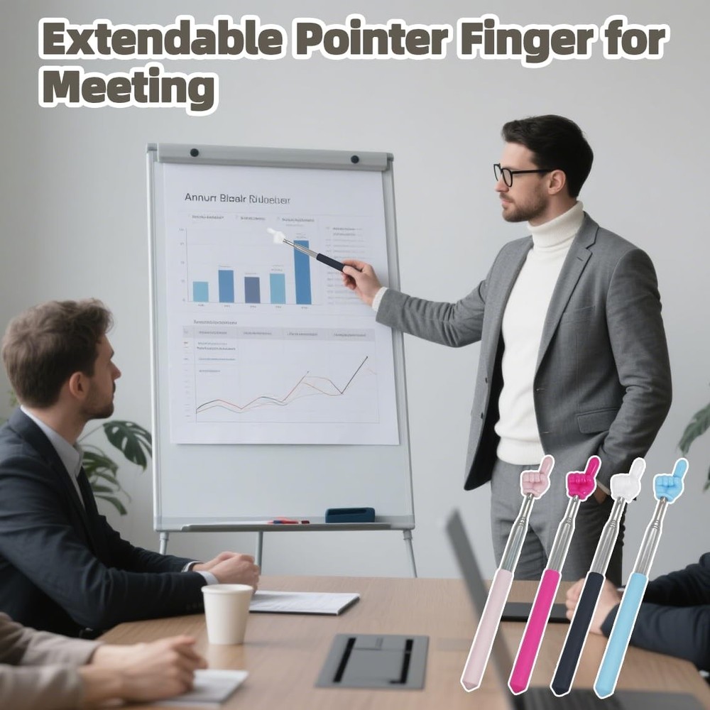 4 PCS Extendable Pointer Finger Stick - Bright Colored Telescopic Teachers...