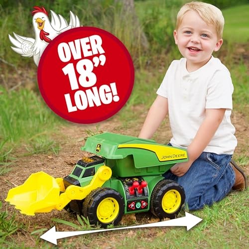 JOHN DEERE MOTORIZED DIG RIG 2-IN-1 DUMP TRUCK FRONT LOADER 470273 - GREEN