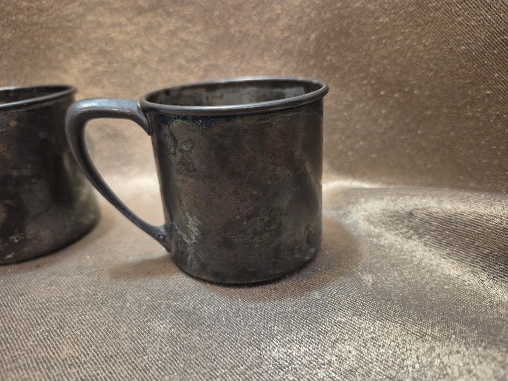 Vintage Oneida Sliversmiths Plated Baby Cups Two