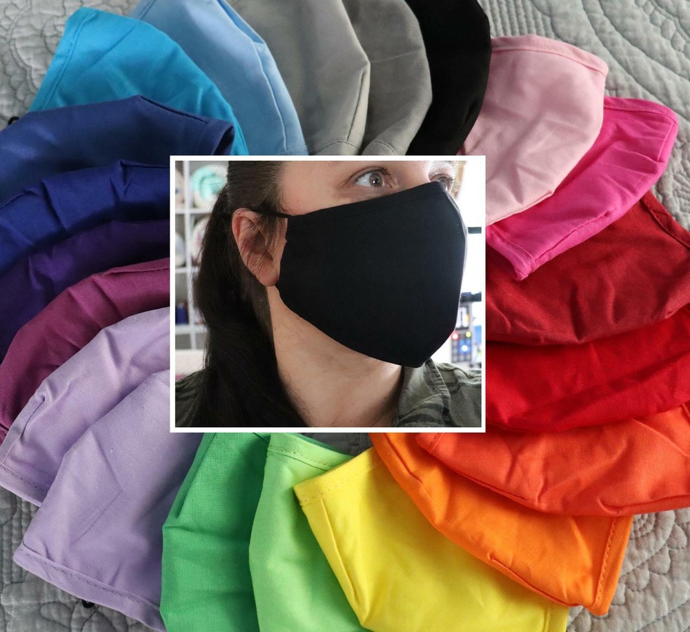 Face Mask with filter pocket 100% Cotton, Washable Reusable nose wire & ear loop